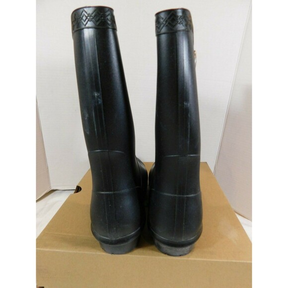 UGG Sienna Matte Mid Calf Sheepskin Insole Rain Boots Women's sz 8 M Black - Picture 4 of 5